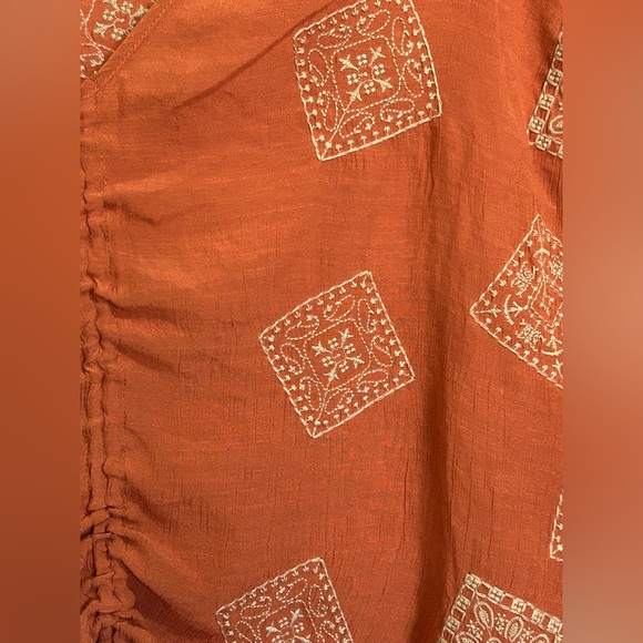 Daytrip - Rust/Terracotta Boho Geometric Blouse - Picture 8 of 12